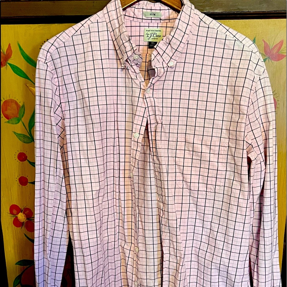 Light pink long sleeve J Crew shirt